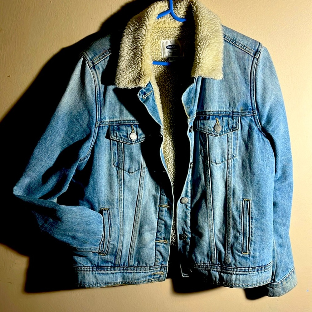 Denim Sherpa-Lined Jacket